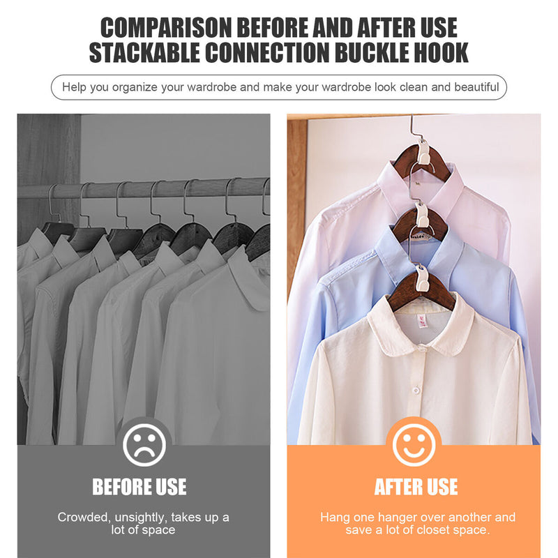 Hanger Connector Hooks 60pcs Plastic Cascading Clothes Hanger Hook in 4 Colors