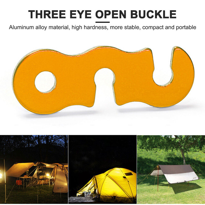 20pcs Outdoor Camping Tent Parachute Cord Rope Buckle Fastener (Orange) Newly