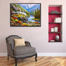 5D Diamond Painting Landscape Train Full Round Drill DIY Crafts Mosaic Pictures