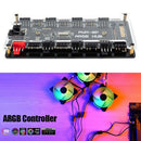 PWM Fan Hub 8-Port 4-Pin PWM Fan 3-Pin Addressable RGB LED Hub Remote Control