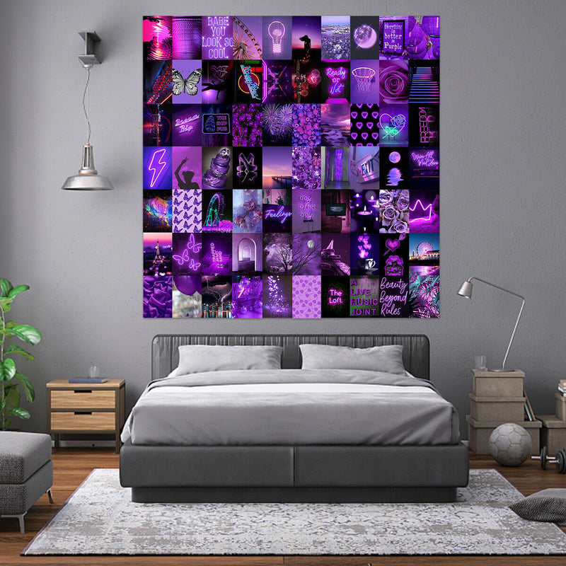 Wall Collage Kit 70 Pack Aesthetic Postcards Pictures Collages (Purple) Newly