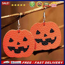 Retro Leather Pumpkin Ghost Witch Hat Earrings Women Girl Halloween Ear Dangles