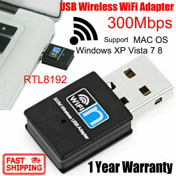300M USB Wifi Adapter Plug and Play RTL8192 For PC Computer K8J8 Desktop F0K3