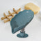 Leaf Shape Soap Drain Holder Punch-Free Toilet Bathroom Tray (Light Blue)