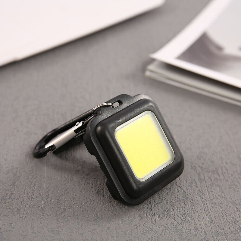 Mini Keychain Light 500LM COB LED Flashlight USB Outdoor Camping Fishing La