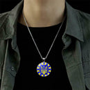 Women Men I Stand with Ukraine Charm Pendant Ukrainian Flag Ukraine Necklace