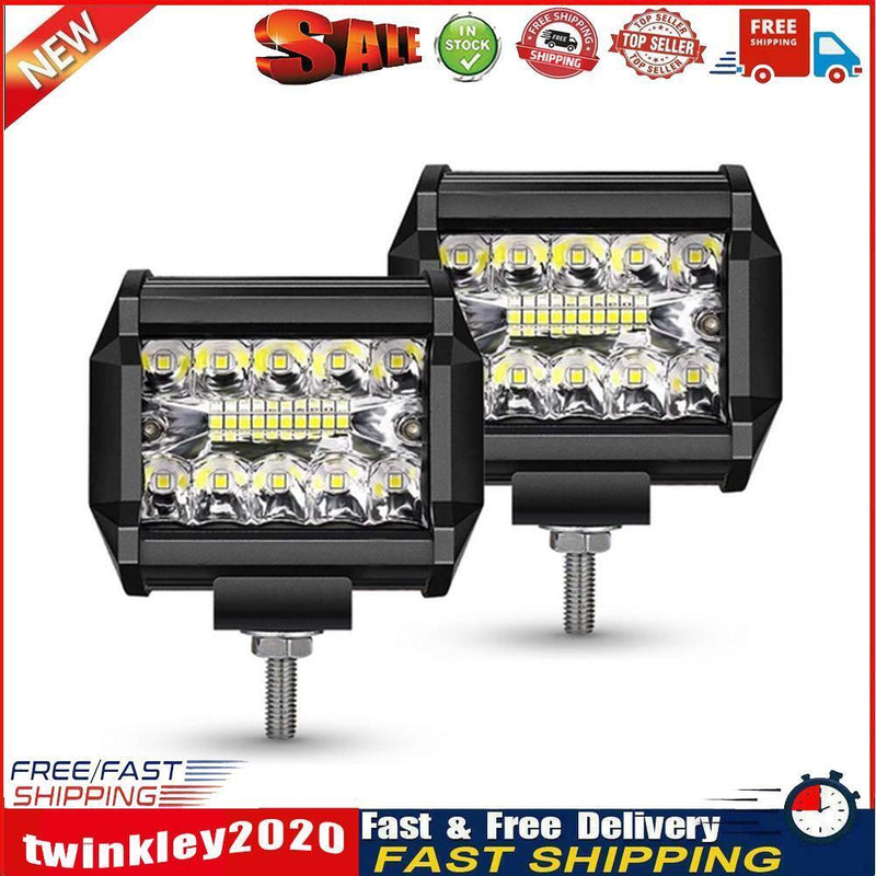 2pcs 12V 24V LED Bar 4 Inch 60W 20LED Spot Flood Combo LED Work Light Lamp Newly