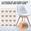 16pcs Non-Brief Silicone Mat Table Desk Chairs Gloves Foot Protection Pad Sleeve