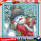 14CT Stamped DIY Kissing Snowman Cross Stitch Canvas Needlework (K608) Newly