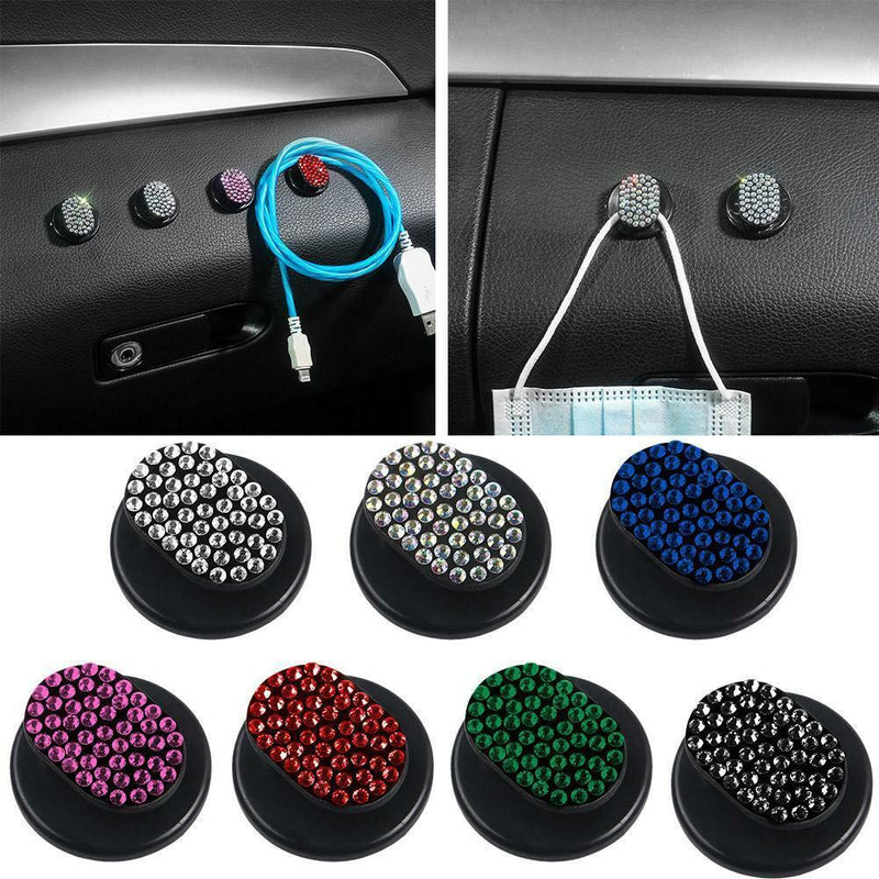 Bling White Self Adhesive Car Hook Wall Hanger for Dashboard Holders Organizers
