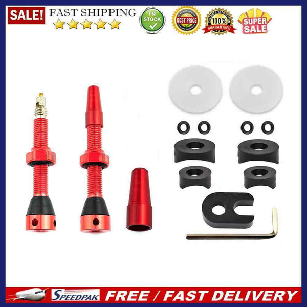 2pcs Bike Tubeless Rim Presta Valves 44/60mm Nipple CNC Machined Anodized Too