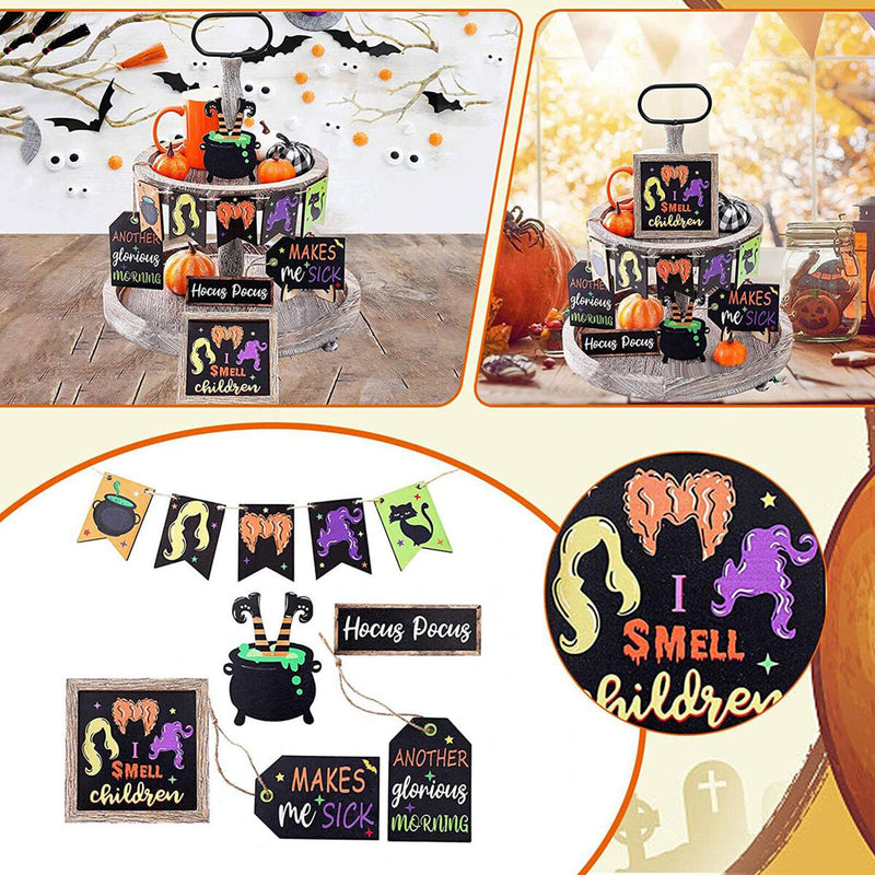 Farmhouse Decor for Tiered Tray Wooden Rustic Table Ornaments Housewarming Gift