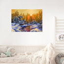 DIY Paint By Number Kit Frameless Village Sunset Handpainted Wall Hanging Gift