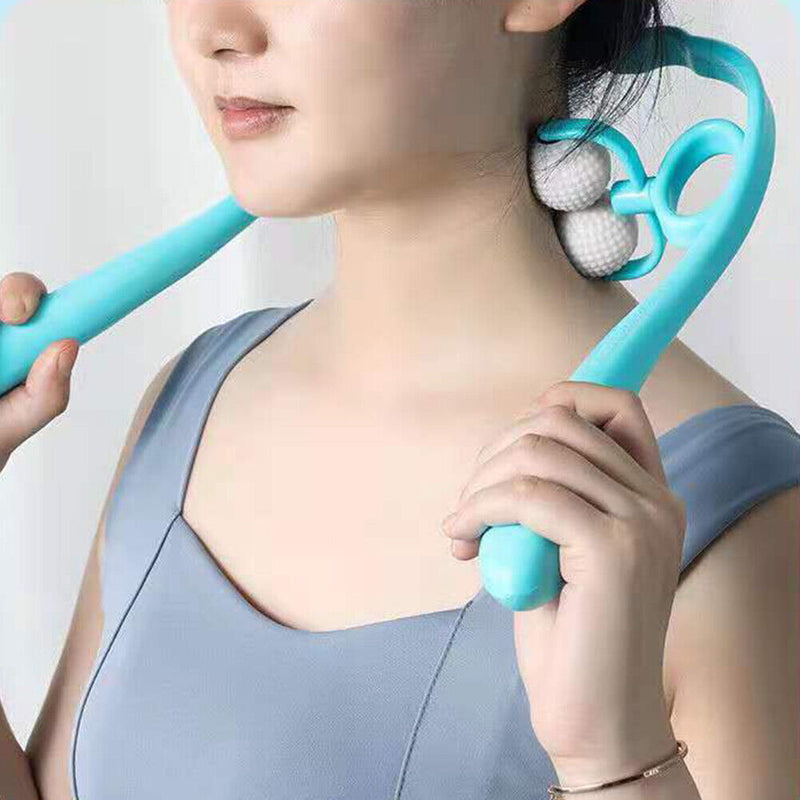 4 Ball Neck Pain Relief Massage Roller Dual Trigger Pressure Therapy Massager