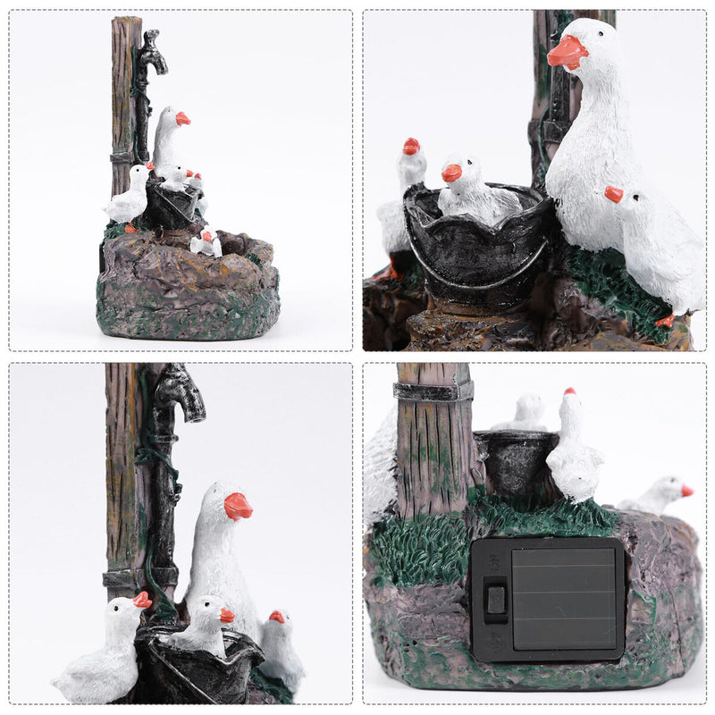 Garden Statue - Animal Sculptures Duck Outdoor Decorations Light (Solar) Newly