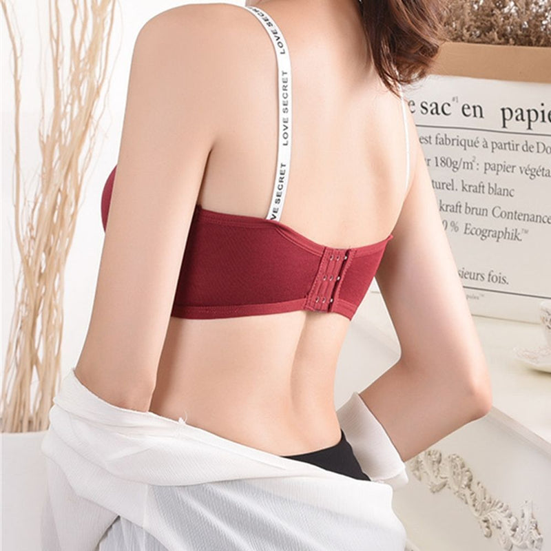 Wrap Chest Sportswear Push Up Fitness Bra Letter Sports Bra Cropped Top