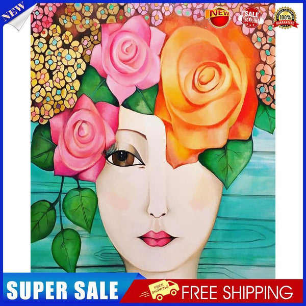 Flower Beauty Oil Paint By Numbers Set Canvas Drawing DIY No Frame (M849)