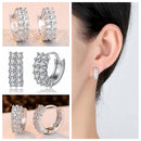Zircon Ear Buckle Diamond Earrings Ear Piercing Double Rows Zircon Ear Stud