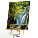 Painting By Numbers DIY Forest Waterfall Canvas Oil Wall Picture Craft Arts Kit