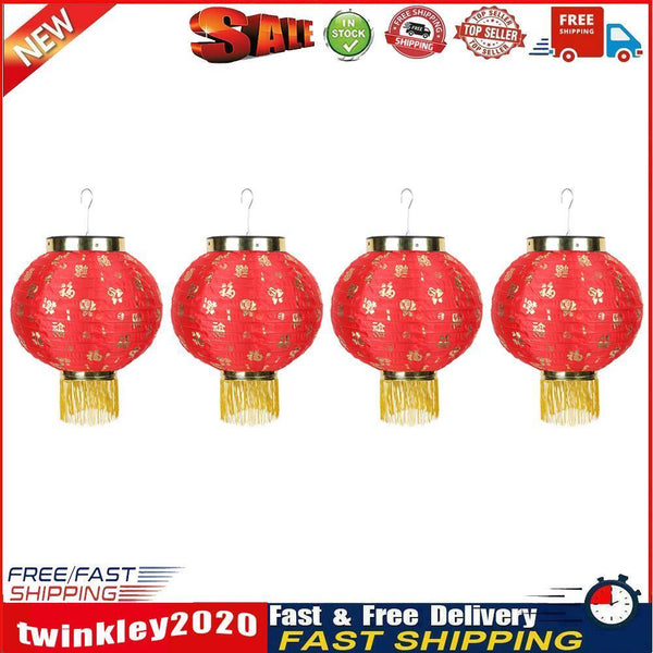 Waterproof Blessing 10 inch Chinese Tassel Lanterns Festival Decor (4pcs) Newly