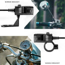 1X Waterproof Dual USB 12V Motorcycle Charger Socket & L0Z0 Mounts D5K1
