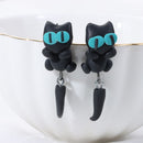 Ear Jewelry Cartoon Animal Stud Earrings Handmade Cat Earring Polymer Clay