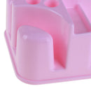 Rectangle Bathroom Cup Holder Rack Shelf Storage Cosmetics Organizer(Pink)