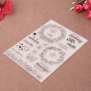 Transparent Silicone Clear Stamp Flower Wreath for Scrapbooking DIY Craft D