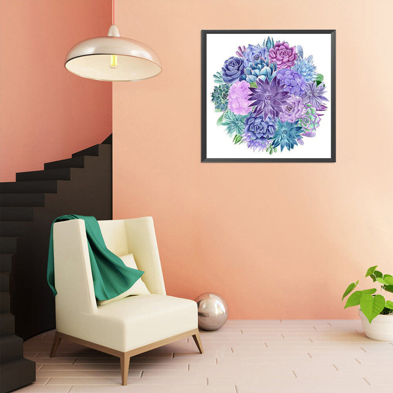 Diamond Painting DIY Succulent bouqued Full Round Drill Rhinestone Picture