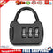 Zinc 3 Digit Code Combination Password Lock Mini Carrying Case Lock (Black)