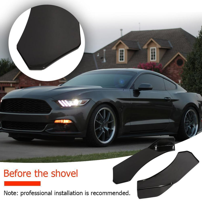 Universal Gloss Black Car Front Bumper Lip Splitter Chin Spoiler Left+Right