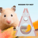 Wooden Hamster House Nest Small Animals Sleeping Bed Cartoon Pet Playing Cage