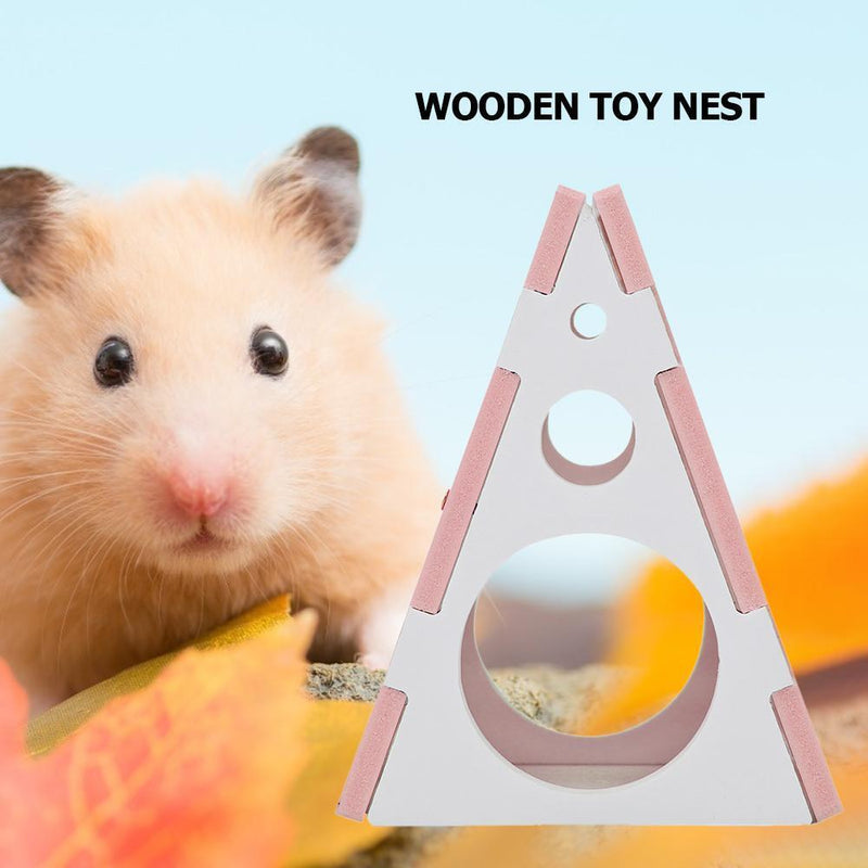 Wooden Hamster House Nest Small Animals Sleeping Bed Cartoon Pet Playing Cage