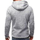 Hooded Zipper Men Long Sleeve Print Leisure Autumn Winter Cotton Fashion Coat