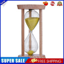 Wooden Sand Clock 3 Minutes Hourglass Sandglass Toothbrush Timer(Yellow)