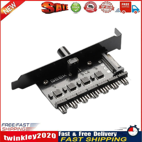 1 to 7 12V PC Case Fan HUB Splitter Computer 4 Pin 3 Pin Speed Controller Newly