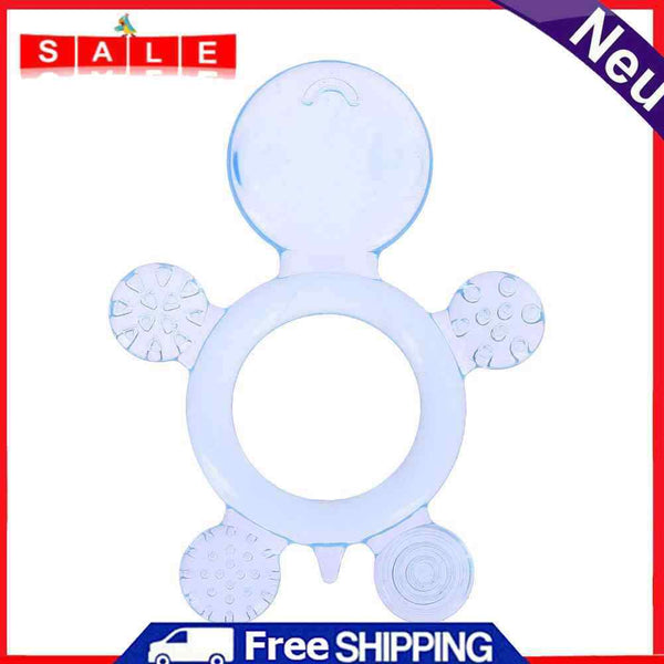 Cute Baby Teether Kids Silicone Teething Chewable Pacifier (Blue Tortoise)