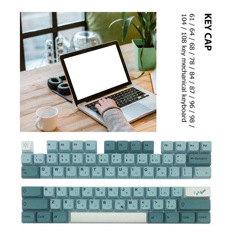 126pcs Universal Mechanical Keyboard Keycaps XDA Height (Iceberg Japanese)