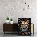 Oil Paint By Numbers Flowers Lion Frameless Picture Craft Kit for Living Ro