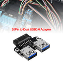 USB 3.0 20 Pin Female to Dual USB 3.0 Type A Female Motherboard Adapter (A)