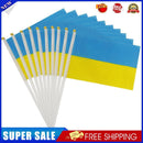 10pcs Ukraine Flag Ukrainian Bunting with Flagpoles Parades Decor (20x30cm)