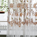 Peony Curtain Living Room Bedroom Home Door Window Curtain (Coffee) Newly