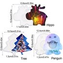 Art Penguin Hippo Table Mat Heart Mould Candle Holder Coaster Silicone Mould