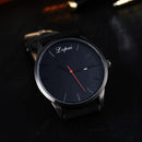 Sport Fashion Leather Date Calendar Bussiness Casual Watch (Black+Black) Newly