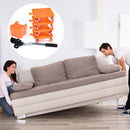 Household Transport Heavy Furniture Mover Wheeled Rollers Bar (Orange)