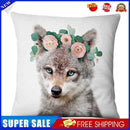 Pillowslip with Zipper Linen Breathable Cute Animal Throw Pillow Cover Decor