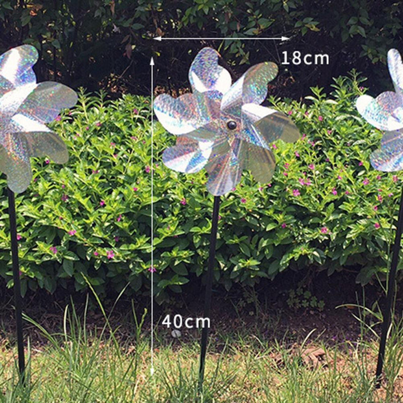 4 Pcs Bird Repellent Windmill Garden Bird Repeller Pinwheels Lawn Decor