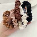 6pcs Elastic Hair Bands Silk Satin Scrunchie Hair Ties Set Rope Holder H5F5