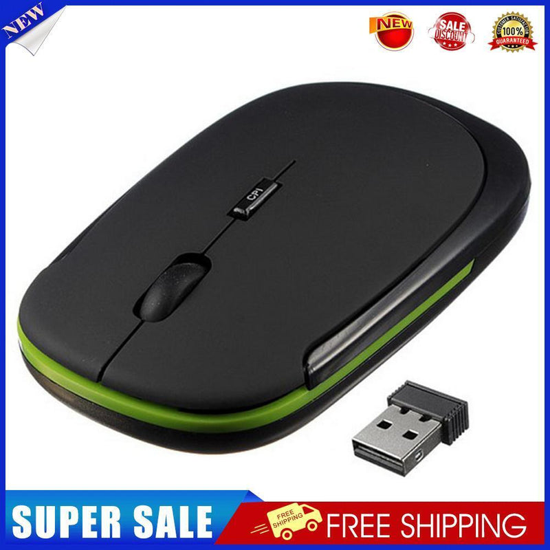 2.4GHz Wireless 1600 DPI Adjustable Optical Laptop PC Mouse (Black)