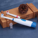 Rotating Anti Slip Waterproof Electric Toothbrush with 2 Brush Heads Blue
